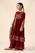 Maria B | 3 Piece Embroidered Velvet Suit | MKS-W24-40 - House Of Hania