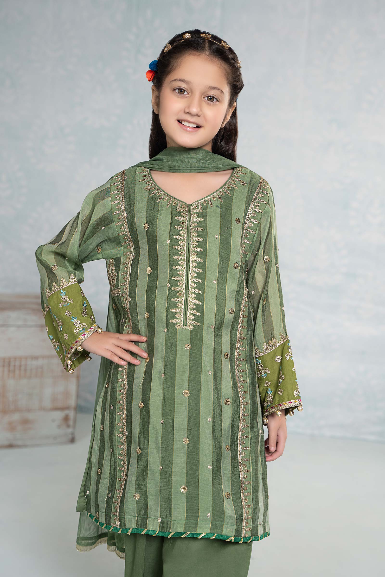 Maria B | 3 Piece Embroidered Yarn Dyed Suit | MKD-EF24-03 - House Of Hania
