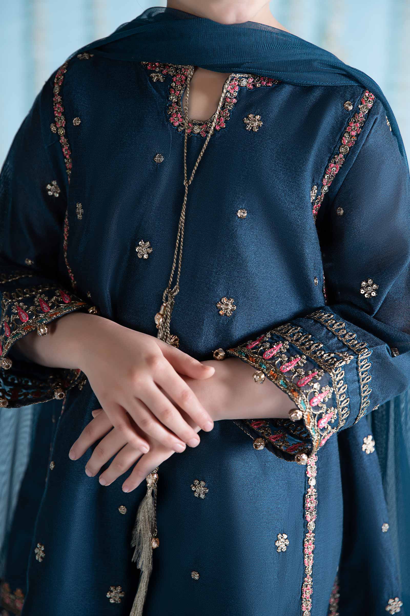 Maria B | 3 Piece Embroidered Yarn Dyed Suit | MKS-EA24-19 - House Of Hania