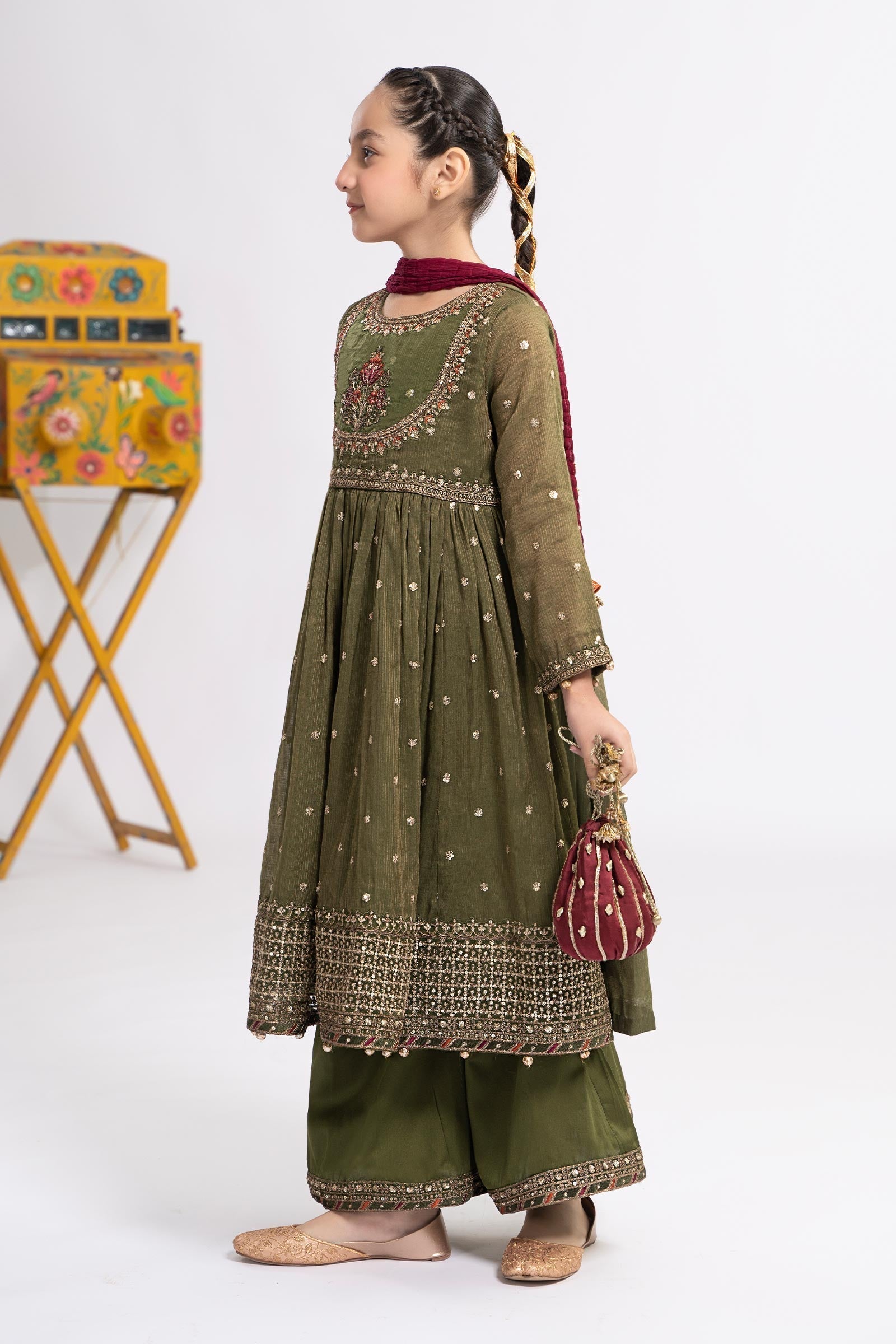 Maria B | 3 Piece Embroidered Zari Lawn Suit | MKS-EF24-33 - House Of Hania