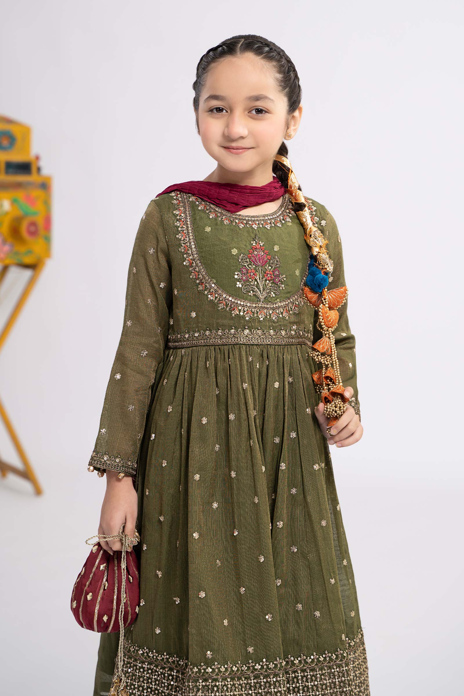 Maria B | 3 Piece Embroidered Zari Lawn Suit | MKS-EF24-33 - House Of Hania