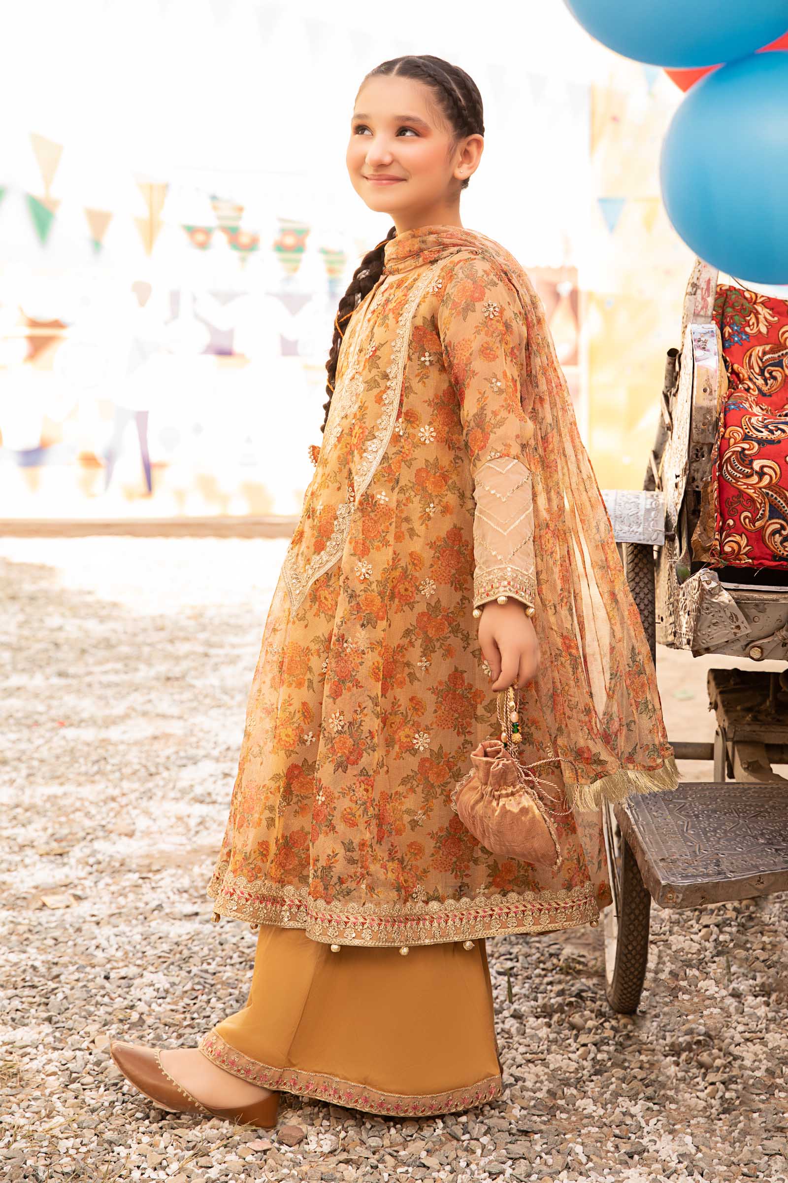 Maria B | 3 Piece Embroidered Zari Masoori Organza Suit | MKS-EF24-38 - House Of Hania