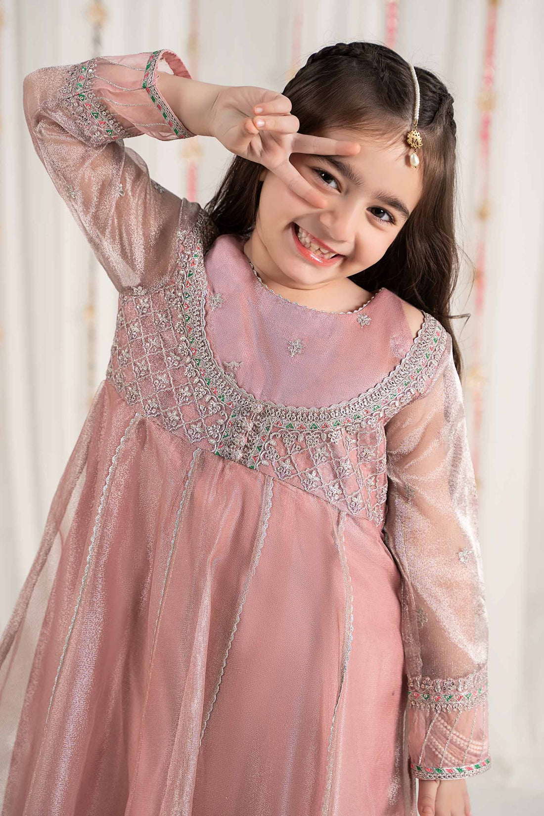 Maria B | 3 Piece Embroidered Zari Net Suit | MKS-EF25-01 - House Of Hania