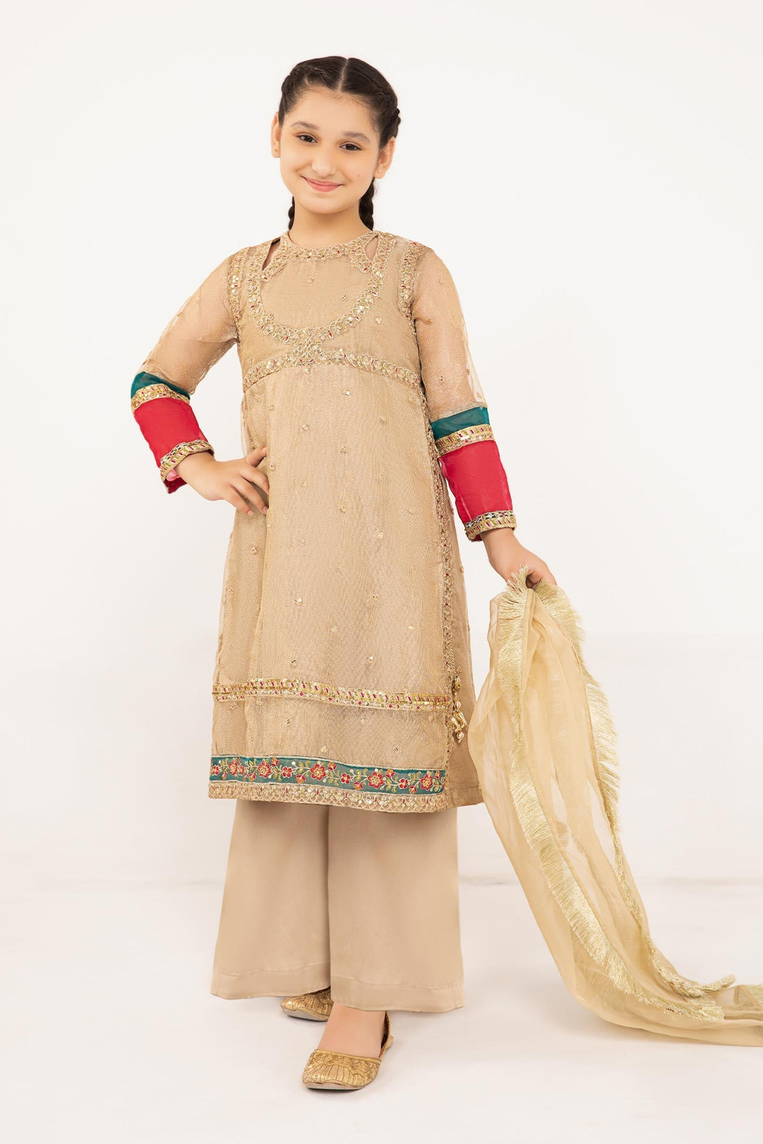 Maria B | 3 Piece Embroidered Zari Net Suit | MKS-PF24-03 - House Of Hania