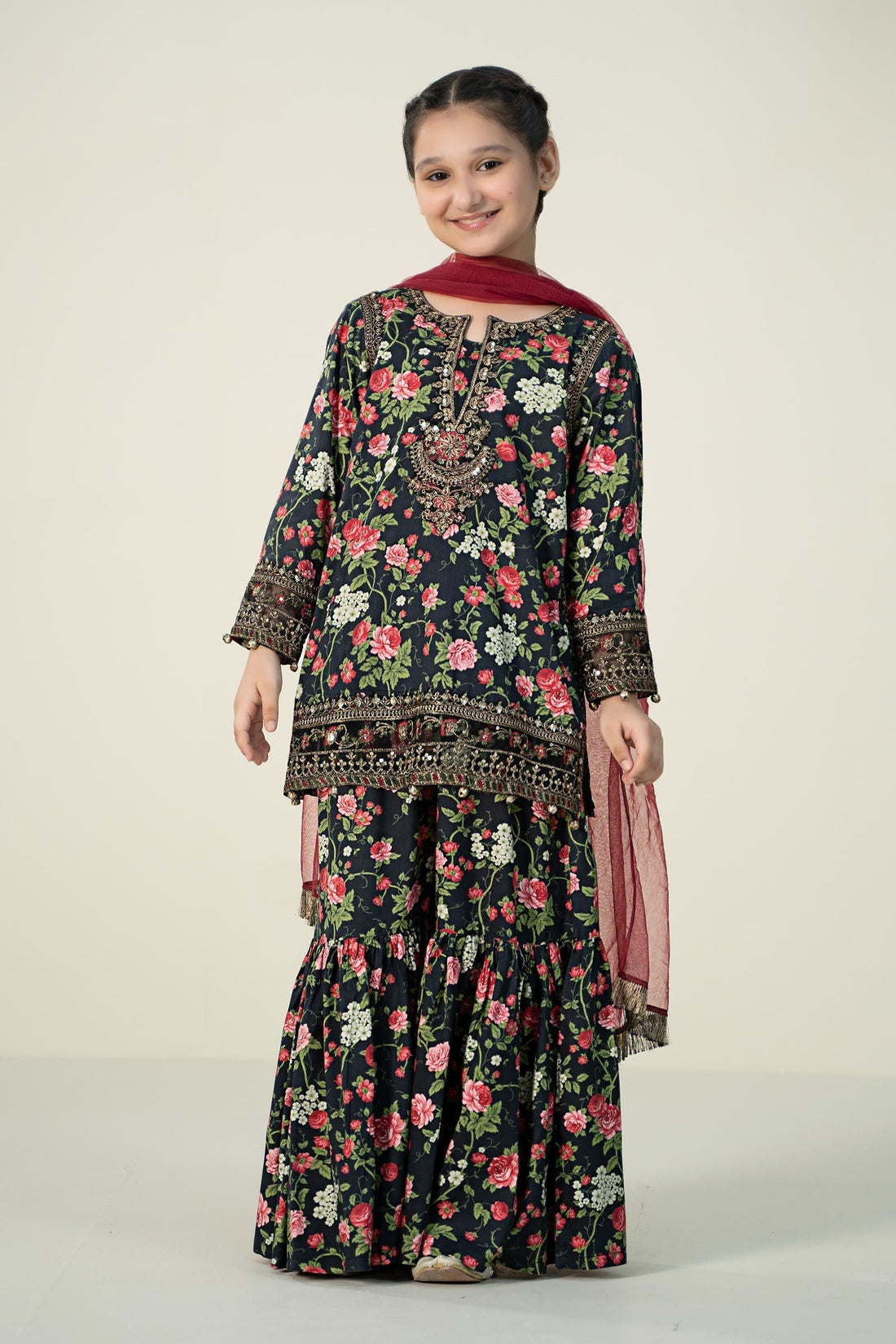 Maria B | 3 Piece Printed Linen Suit | MKD-W24-19 - House Of Hania