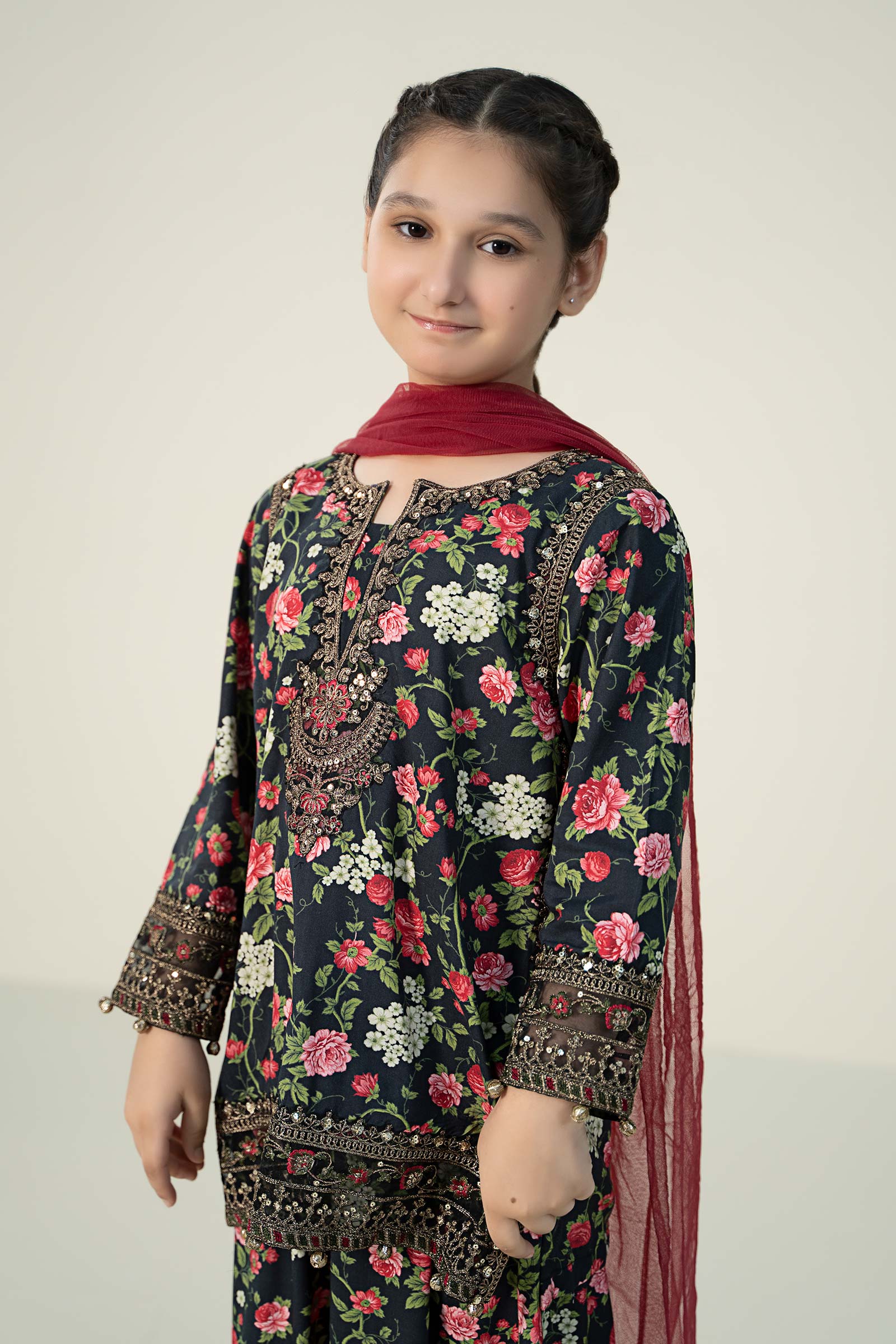 Maria B | 3 Piece Printed Linen Suit | MKD-W24-19 - House Of Hania