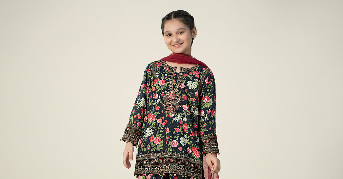 Maria B | 3 Piece Printed Linen Suit | MKD-W24-19 - House Of Hania