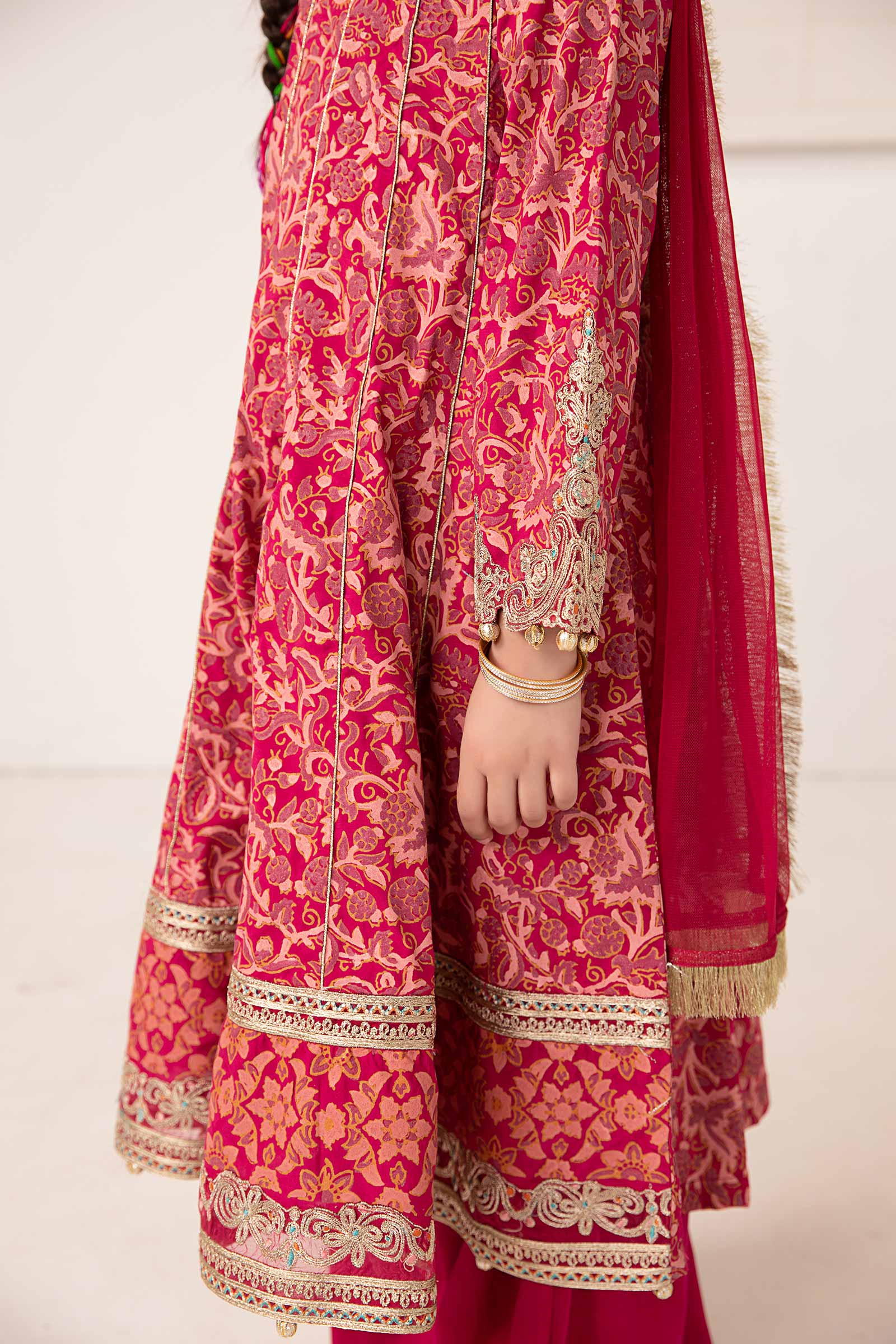 Maria B | 3 Piece Printed Raw Silk Suit | MKS-EA24-05 - House Of Hania