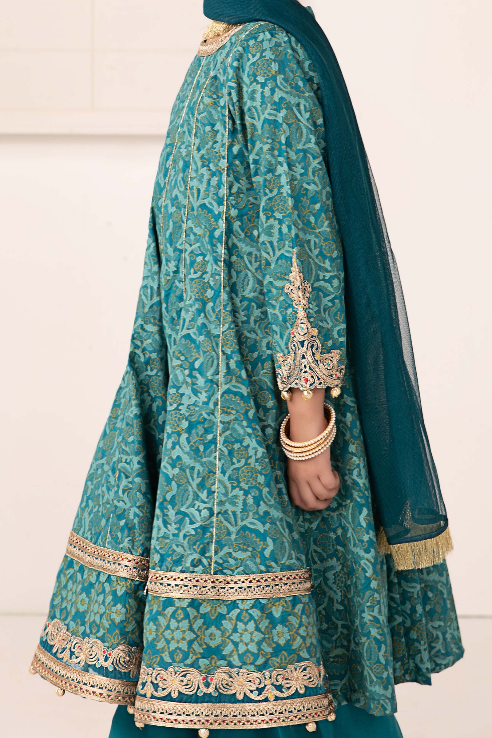 Maria B | 3 Piece Printed Raw Silk Suit | MKS-EA24-05 - House Of Hania