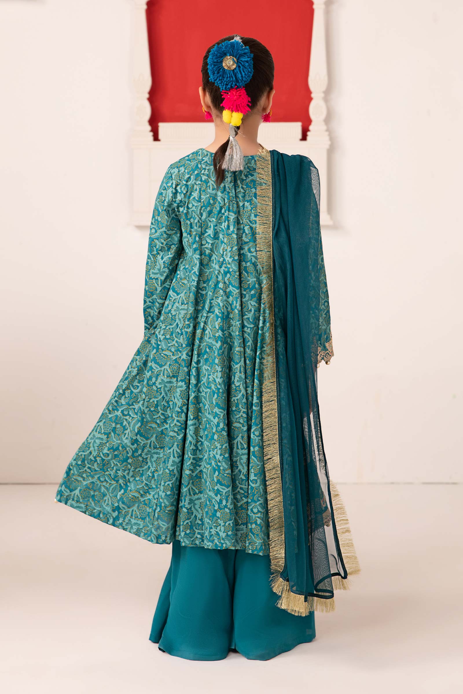 Maria B | 3 Piece Printed Raw Silk Suit | MKS-EA24-05 - House Of Hania