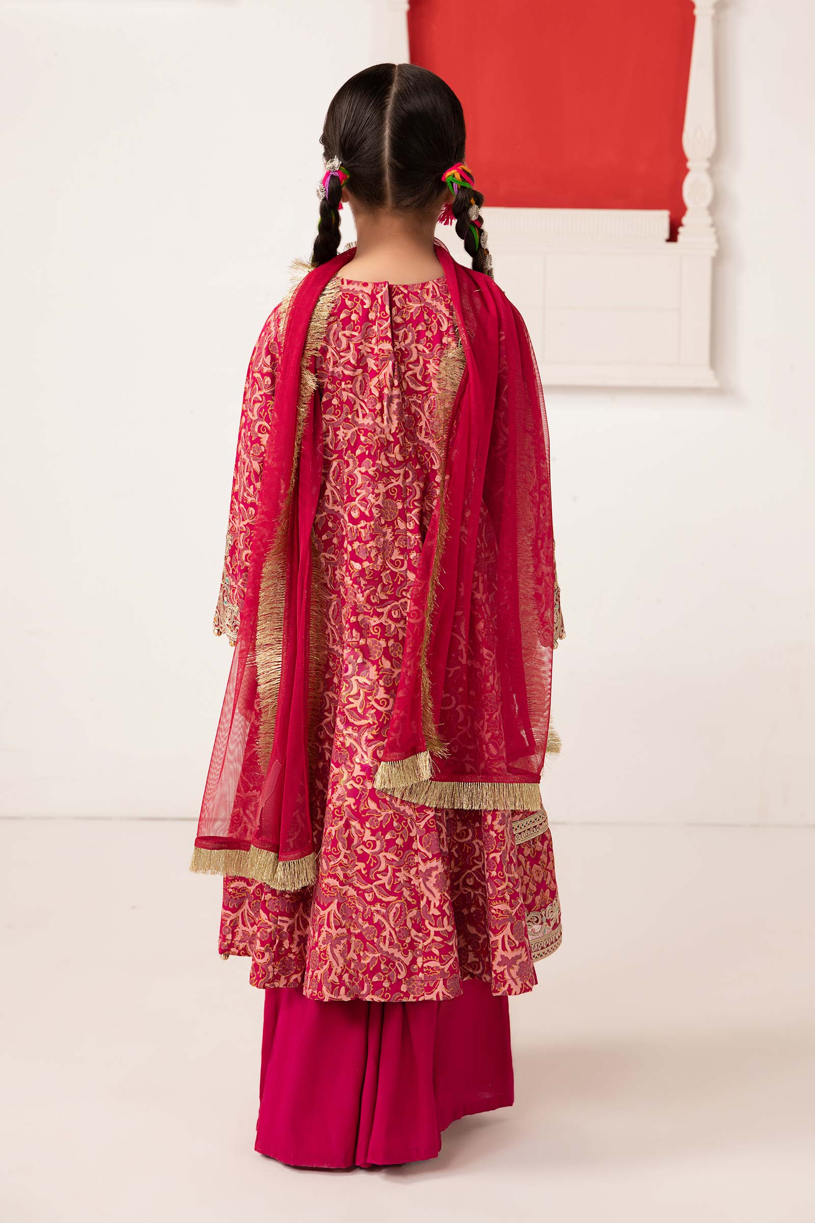 Maria B | 3 Piece Printed Raw Silk Suit | MKS-EA24-05 - House Of Hania