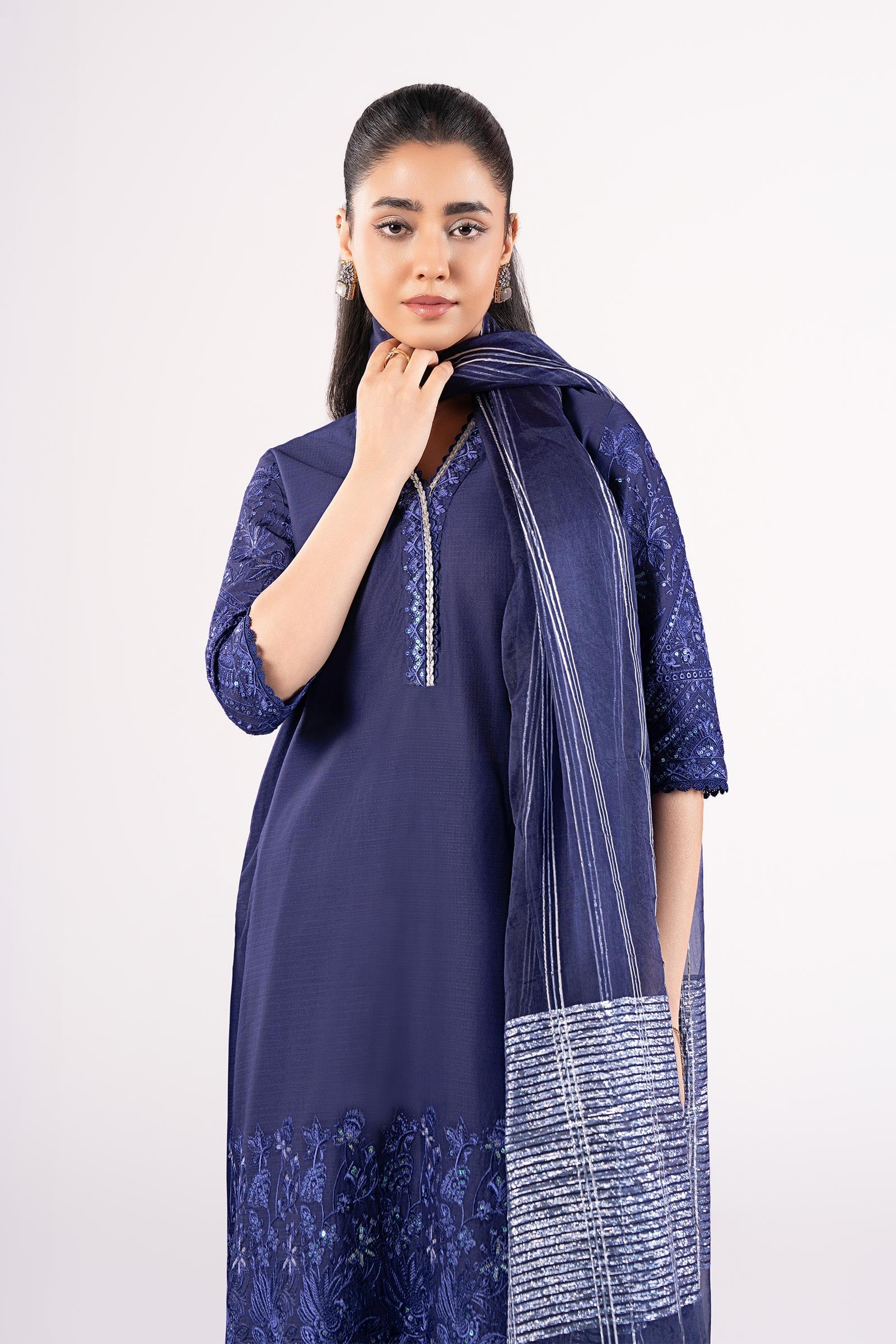 Maria B | Basics RTW | 3 Pc Embroidered Dobby Suit | MB-CS25-137 - House Of Hania