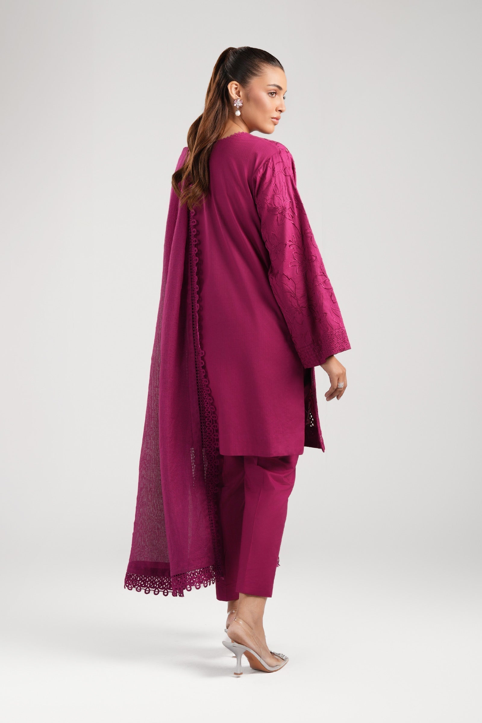 Maria B | Basics RTW | 3 Pc Embroidered Dobby Suit | MB-CS25-138 - House Of Hania