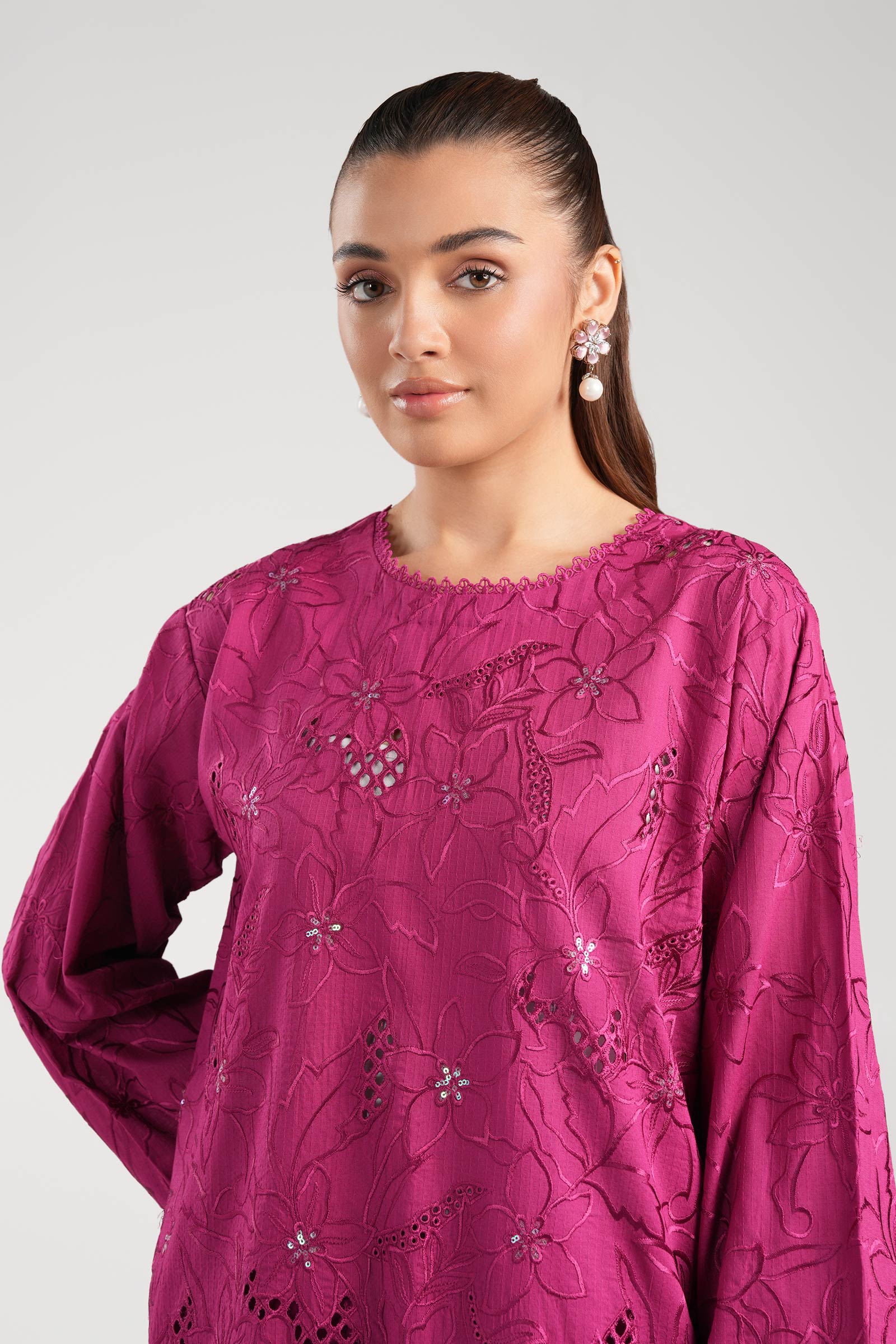 Maria B | Basics RTW | 3 Pc Embroidered Dobby Suit | MB-CS25-138 - House Of Hania