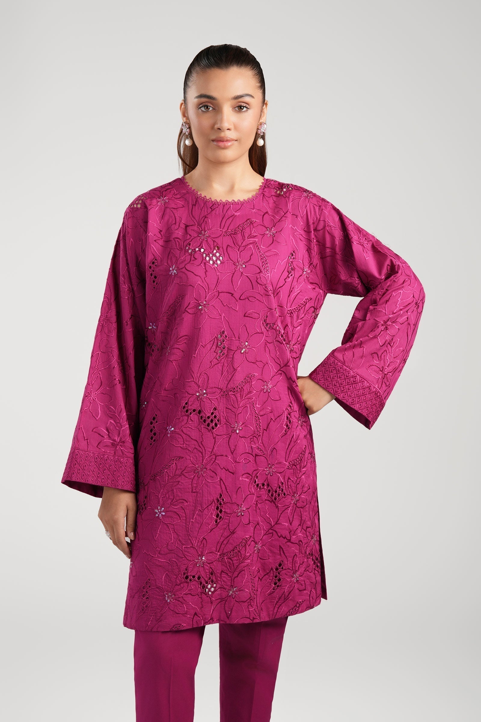 Maria B | Basics RTW | 3 Pc Embroidered Dobby Suit | MB-CS25-138 - House Of Hania