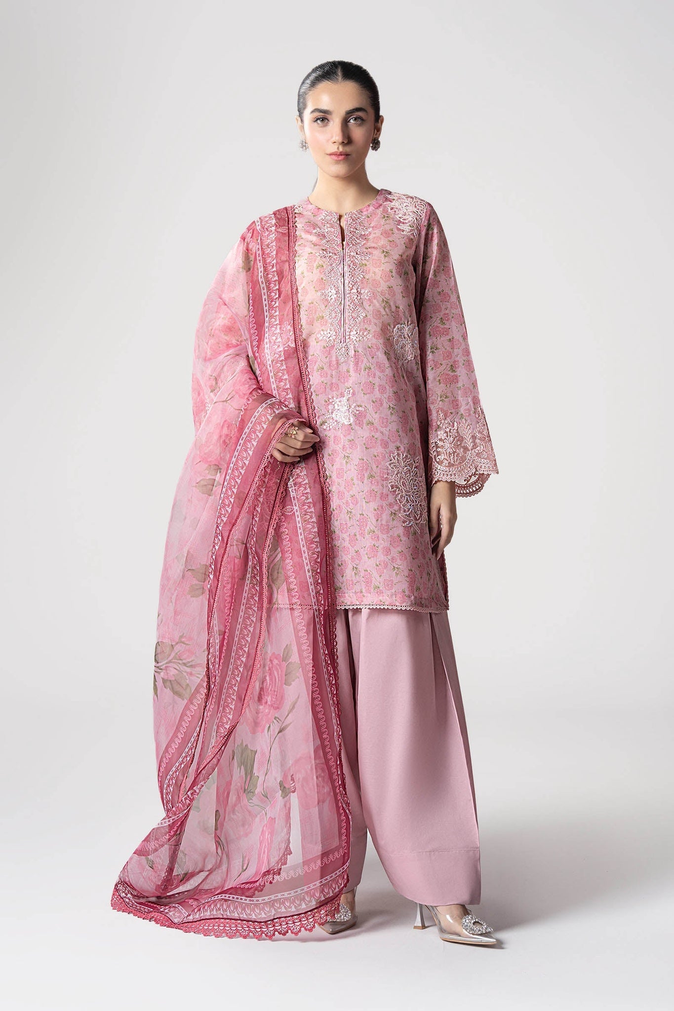 Maria B | Basics RTW | 3 Pc Embroidered Dobby Suit | MB-CS25-145 - House Of Hania