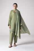 Maria B | Basics RTW | 3 Pc Embroidered Lurex Stripe Suit | MB-CS25-143 - House Of Hania