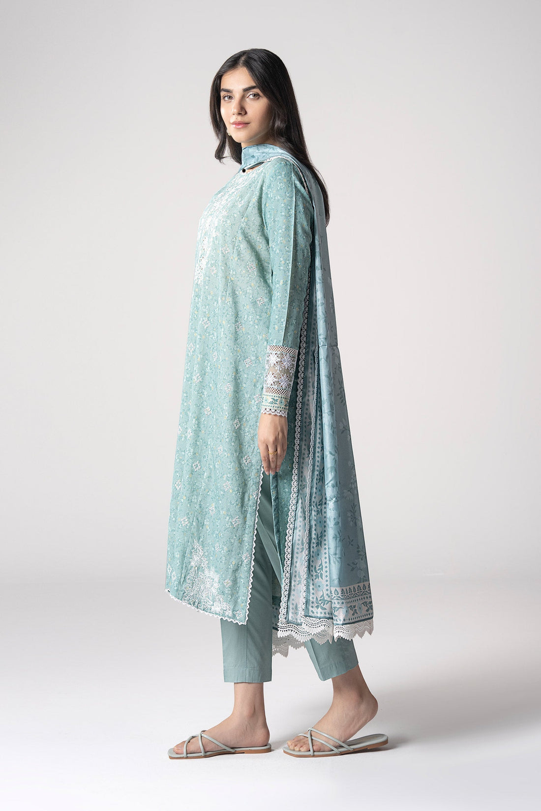 Maria B | Basics RTW | 3 Pc Embroidered Mesh Lurex Dots Suit | MB-CS25-142 - House Of Hania