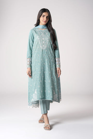 Maria B | Basics RTW | 3 Pc Embroidered Mesh Lurex Dots Suit | MB-CS25-142 - House Of Hania