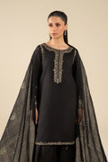 Maria B | Basics RTW | 3 Pc Embroidered Raw Silk Suit | MB-FS25-32-B - House Of Hania