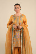 Maria B | Basics RTW | 3 Pc Embroidered Raw Silk Suit | MB-FS25-33 - House Of Hania