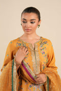 Maria B | Basics RTW | 3 Pc Embroidered Raw Silk Suit | MB-FS25-33 - House Of Hania