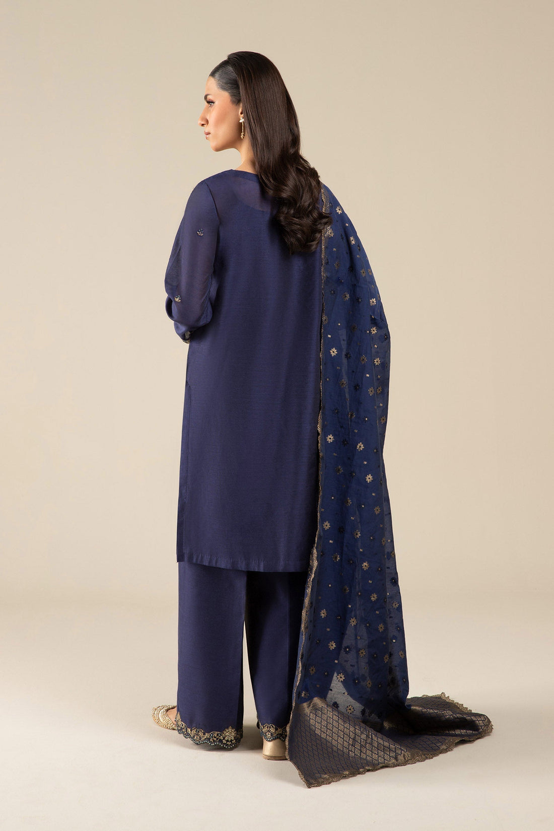 Maria B | Basics RTW | 3 Pc Embroidered Two Tone Silk Suit | MB-FS25-30 - House Of Hania