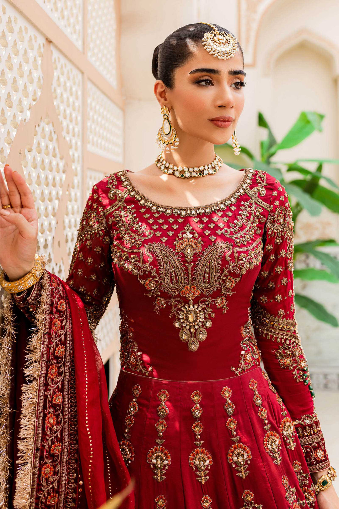 Maria B | Bridal Couture | Deep Red MC-907 - House Of Hania