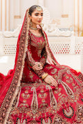 Maria B | Bridal Couture | Deep Red MC-907 - House Of Hania