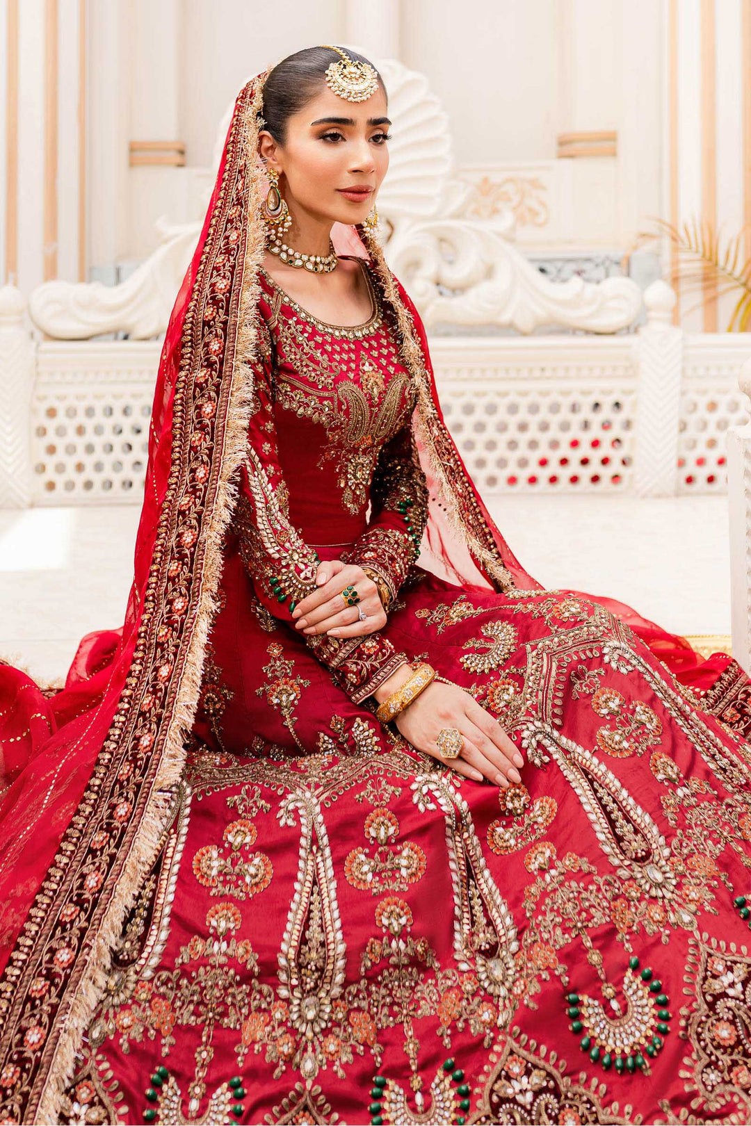 Maria B | Bridal Couture | Deep Red MC-907 - House Of Hania