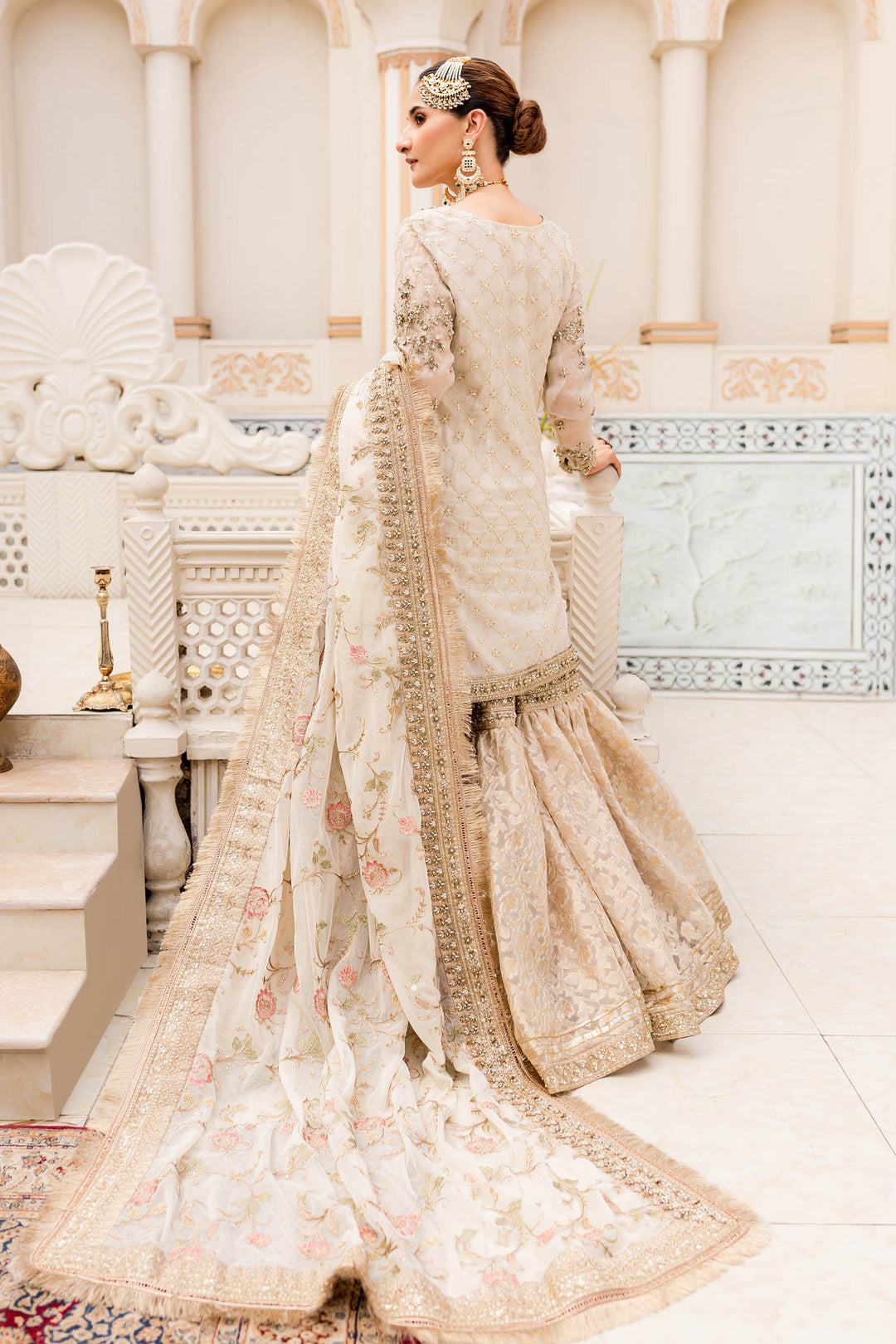 Maria B | Bridal Couture | Ivory Gold MC-906 - House Of Hania