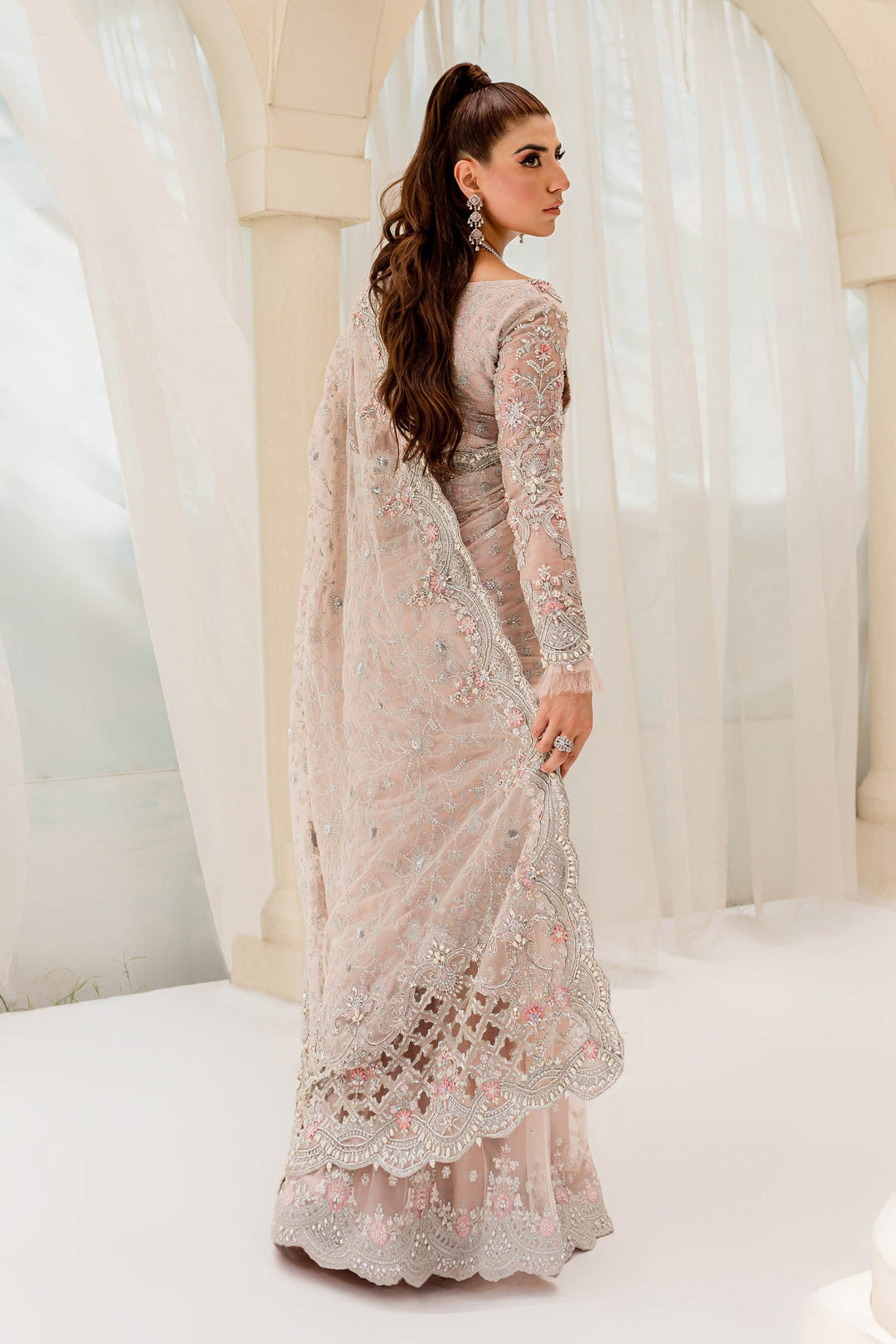 Maria B | Bridal Couture | Pale Pink MC-909 - House Of Hania