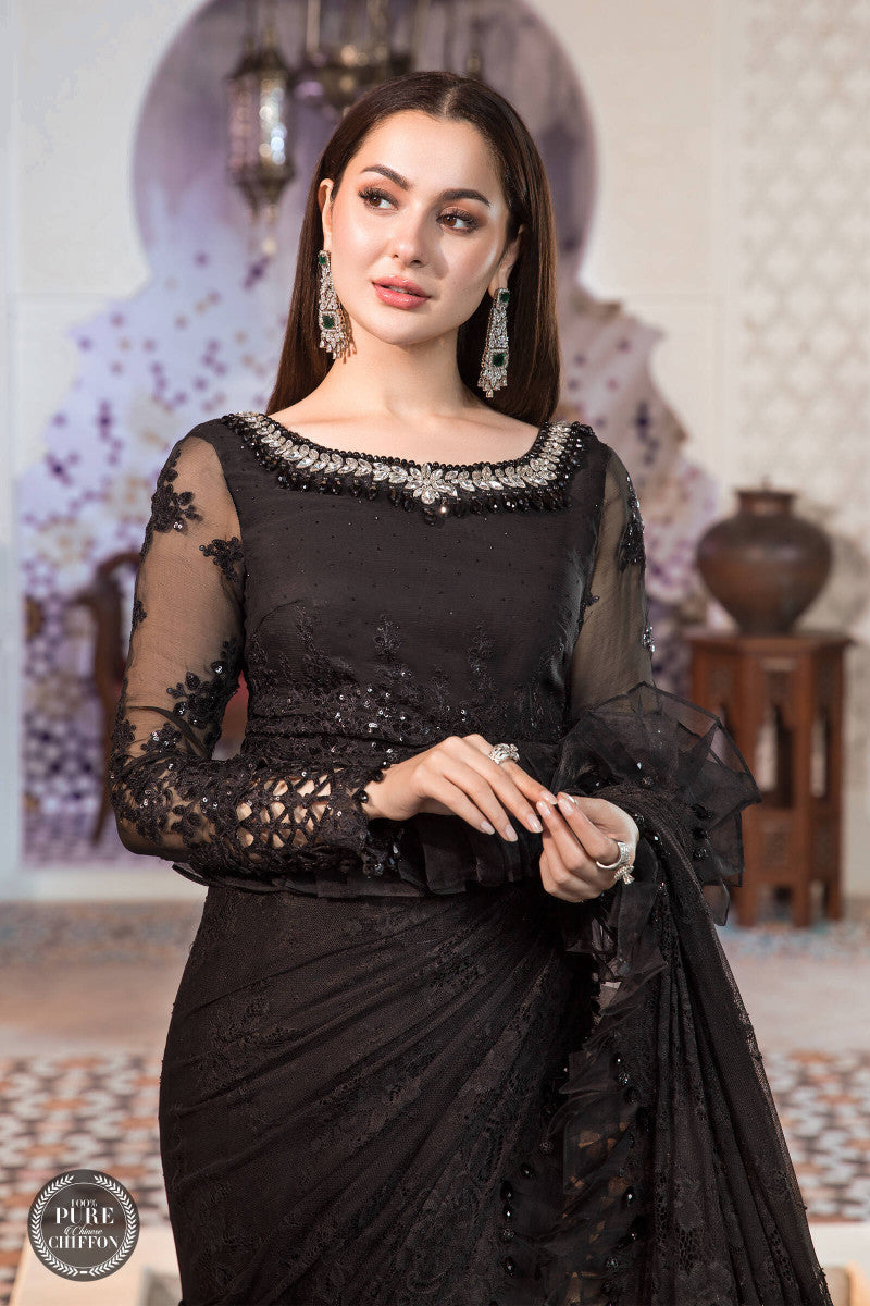 Maria B | Chiffon Collection | MPC-21-106-Black - House Of Hania