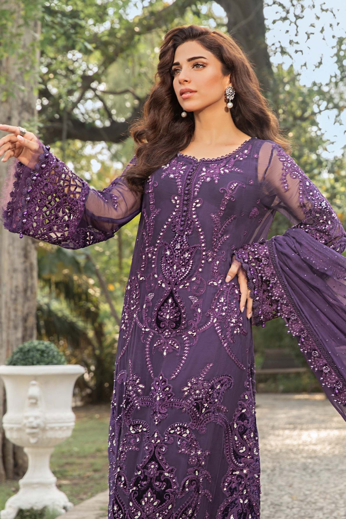 Maria B | Chiffon Formals 24 | Chiffon Suit | MPC-24-102 - House Of Hania