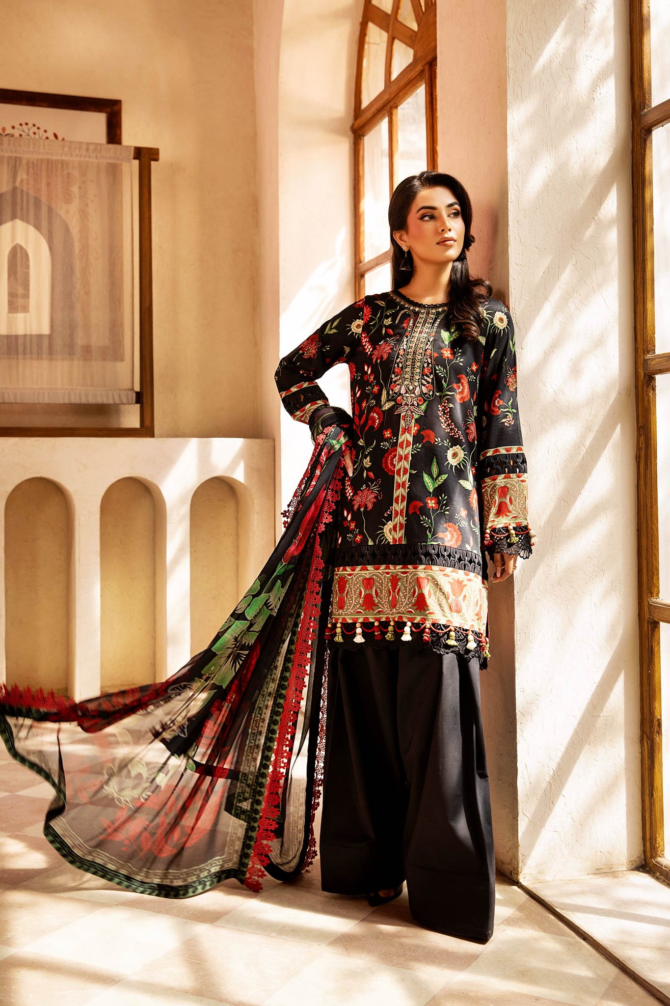 Maria B | Eid Basic Lawn | MB-CUS25-901A - House Of Hania