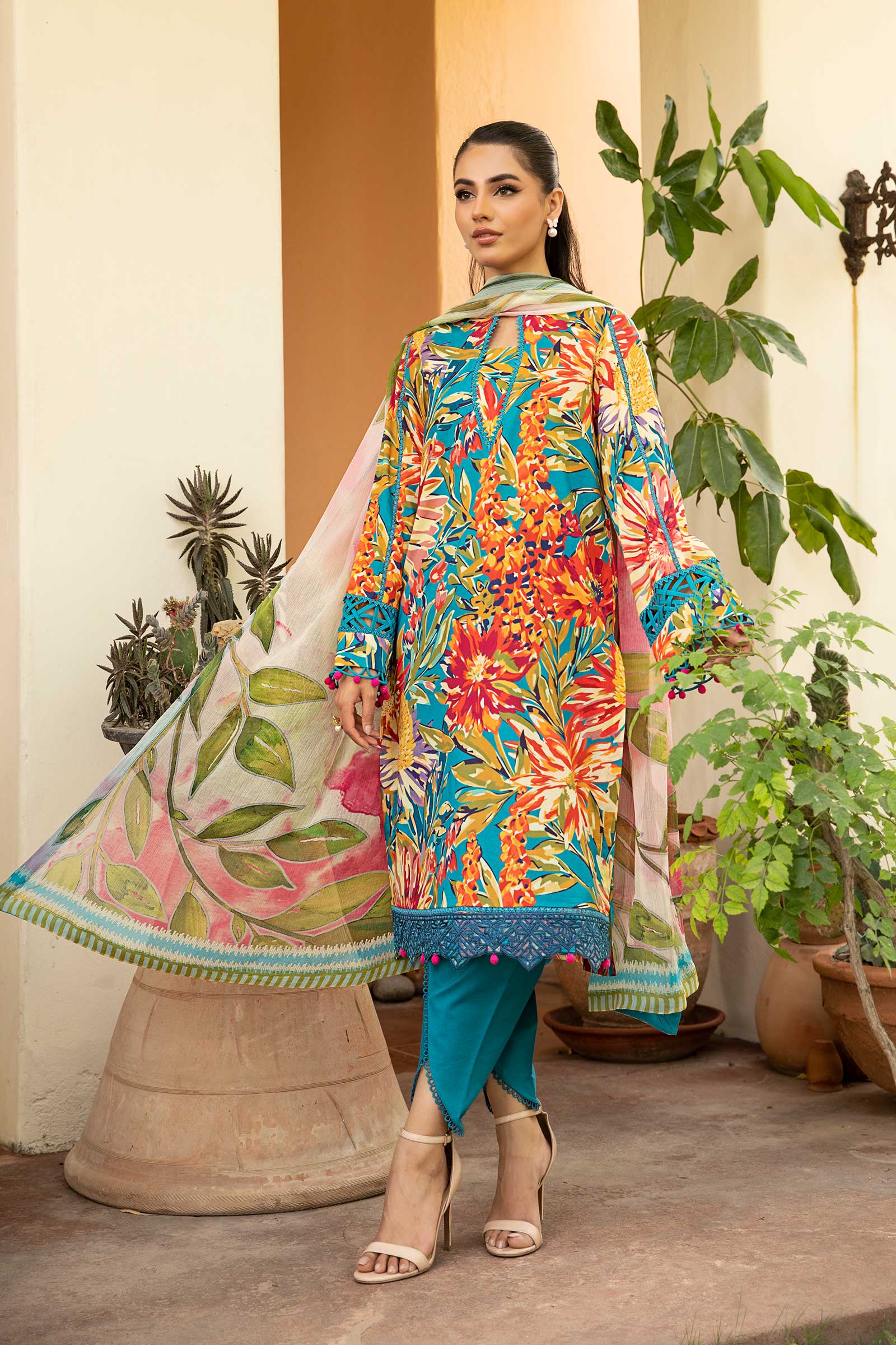 Maria B | Eid Basic Lawn | MB-CUS25-903A - House Of Hania