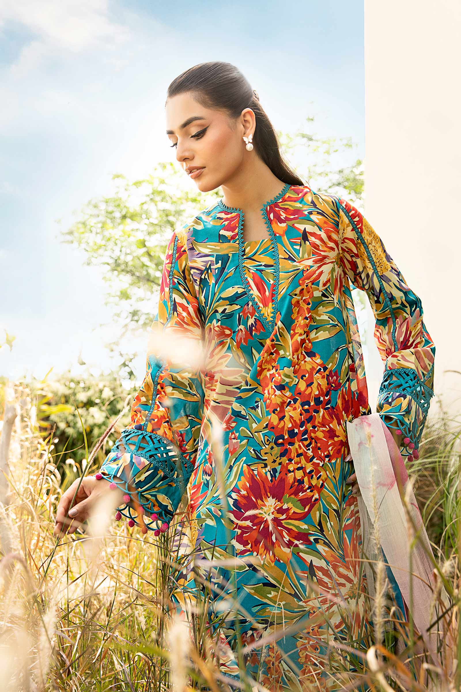 Maria B | Eid Basic Lawn | MB-CUS25-903A - House Of Hania