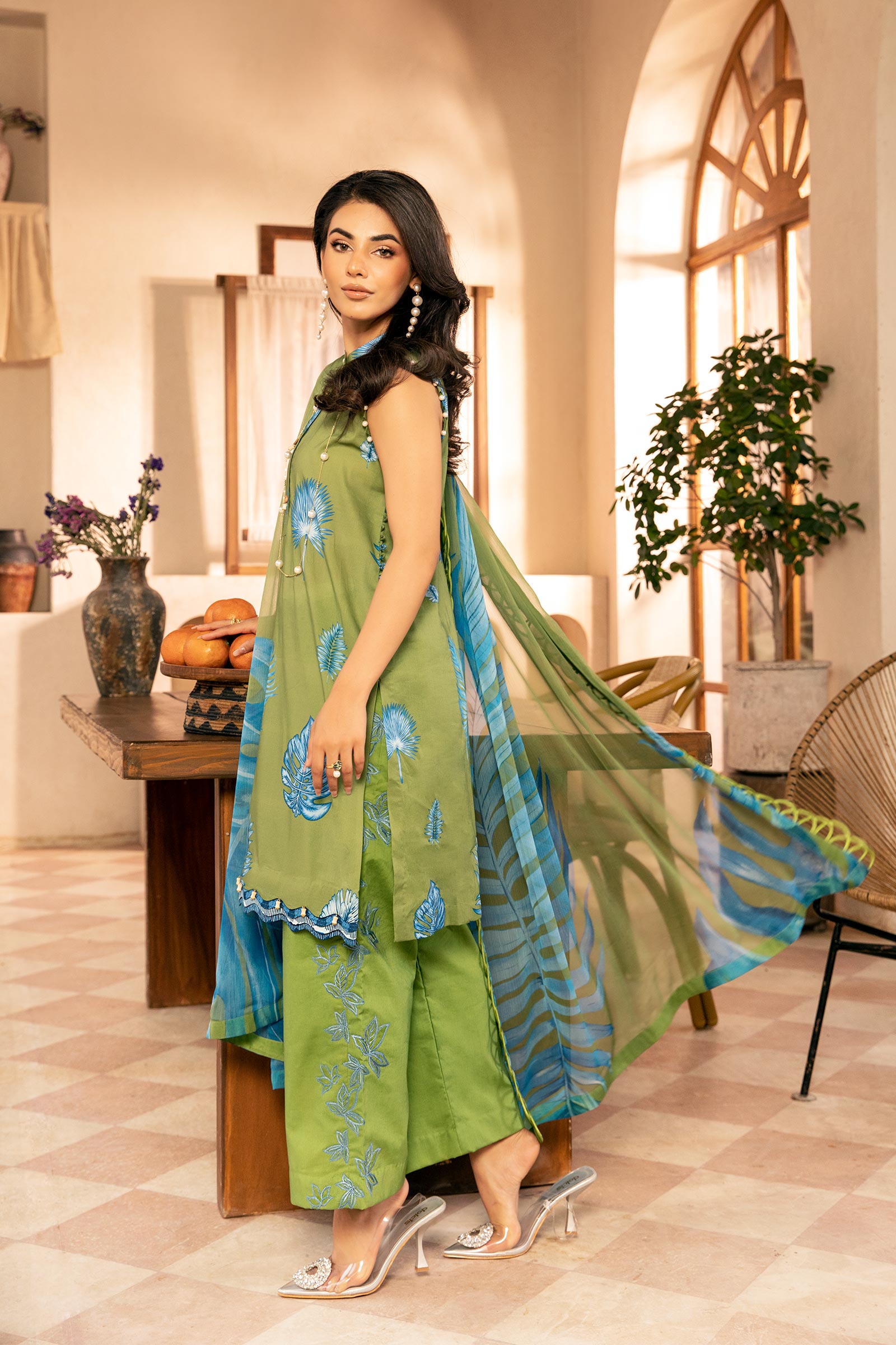 Maria B | Eid Basic Lawn | MB-CUS25-906A - House Of Hania