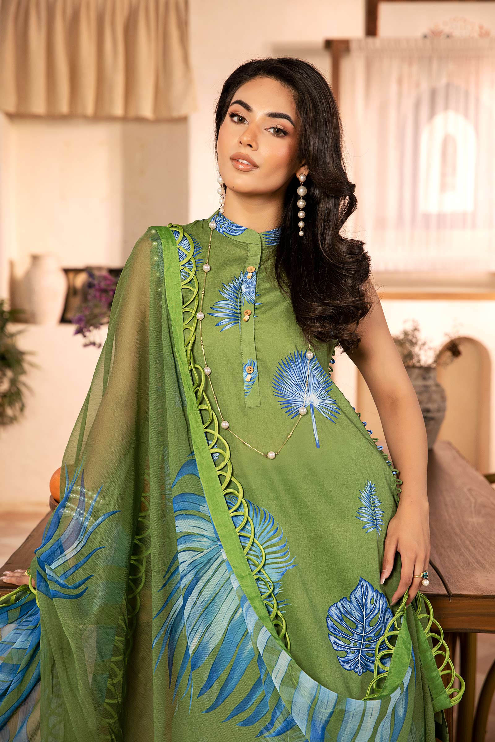 Maria B | Eid Basic Lawn | MB-CUS25-906A - House Of Hania