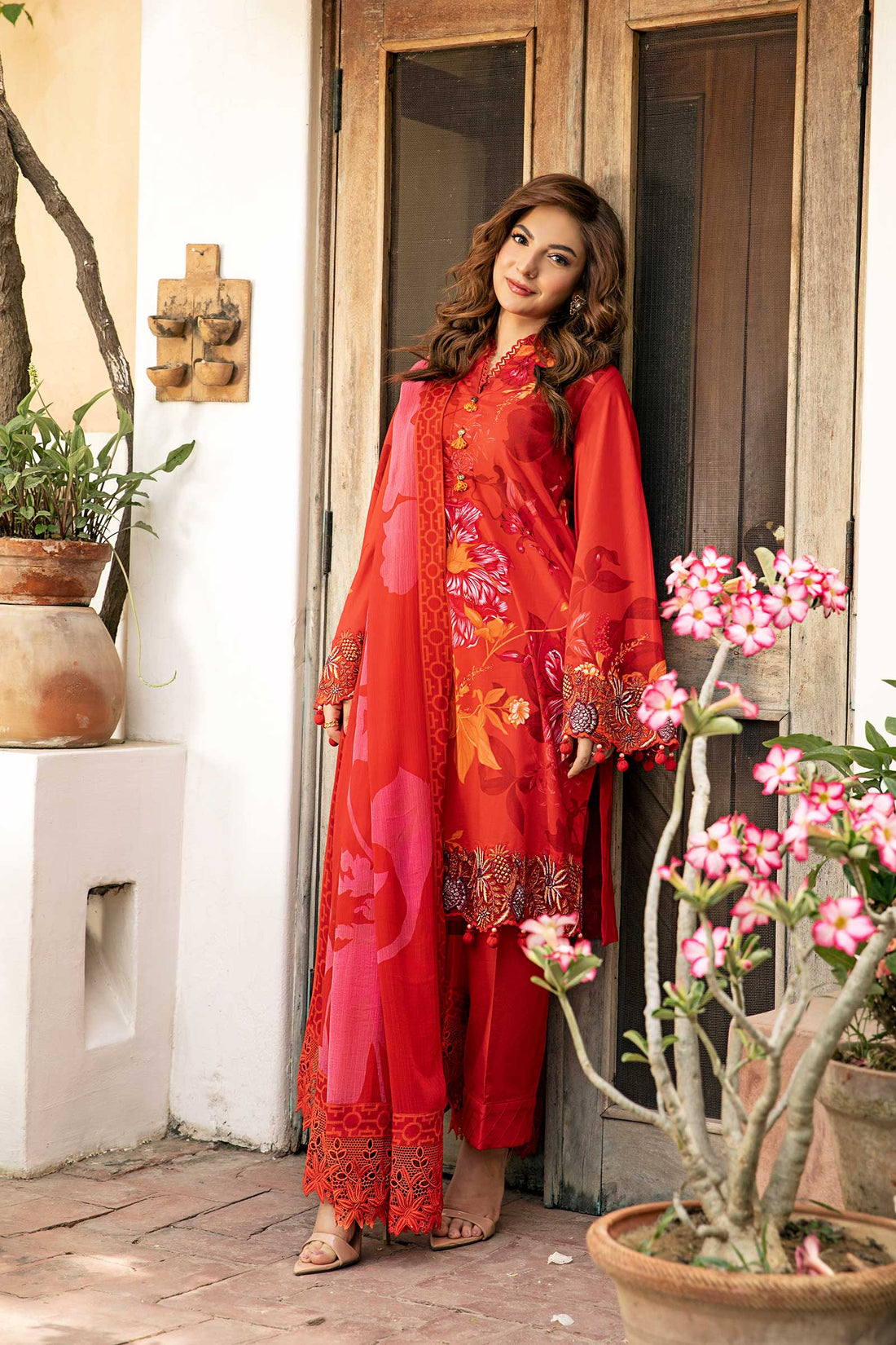 Maria B | Eid Basic Lawn | MB-CUS25-907A - House Of Hania