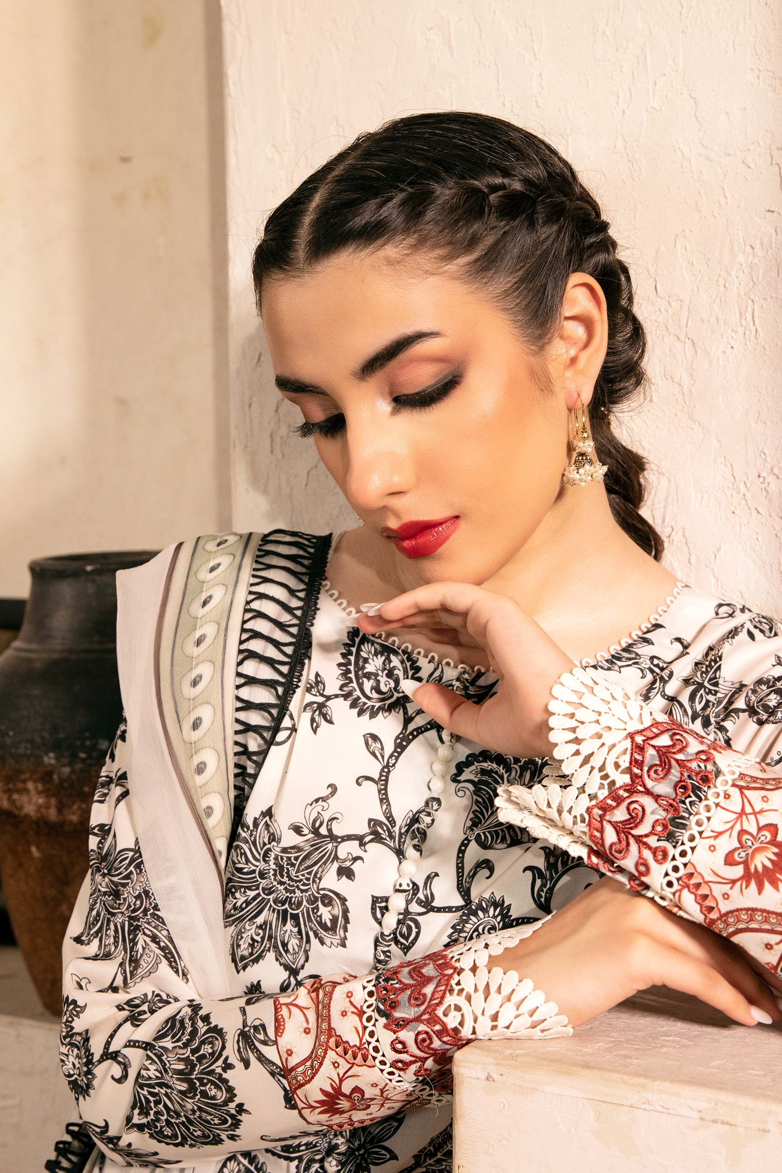 Maria B | Eid Basic Lawn | MB-CUS25-909A - House Of Hania