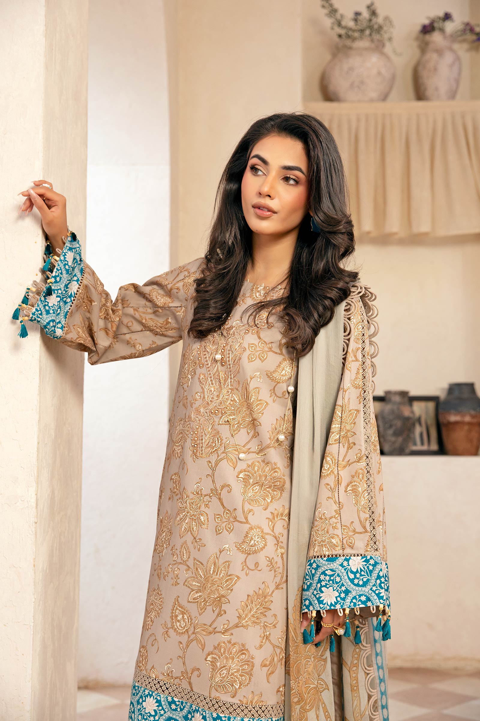 Maria B | Eid Basic Lawn | MB-CUS25-909B - House Of Hania