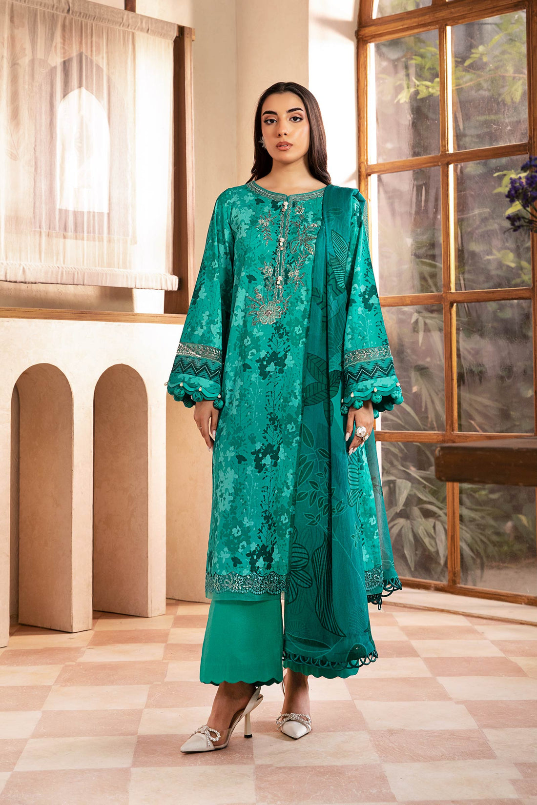 Maria B | Eid Basic Lawn | MB-CUS25-910A - House Of Hania