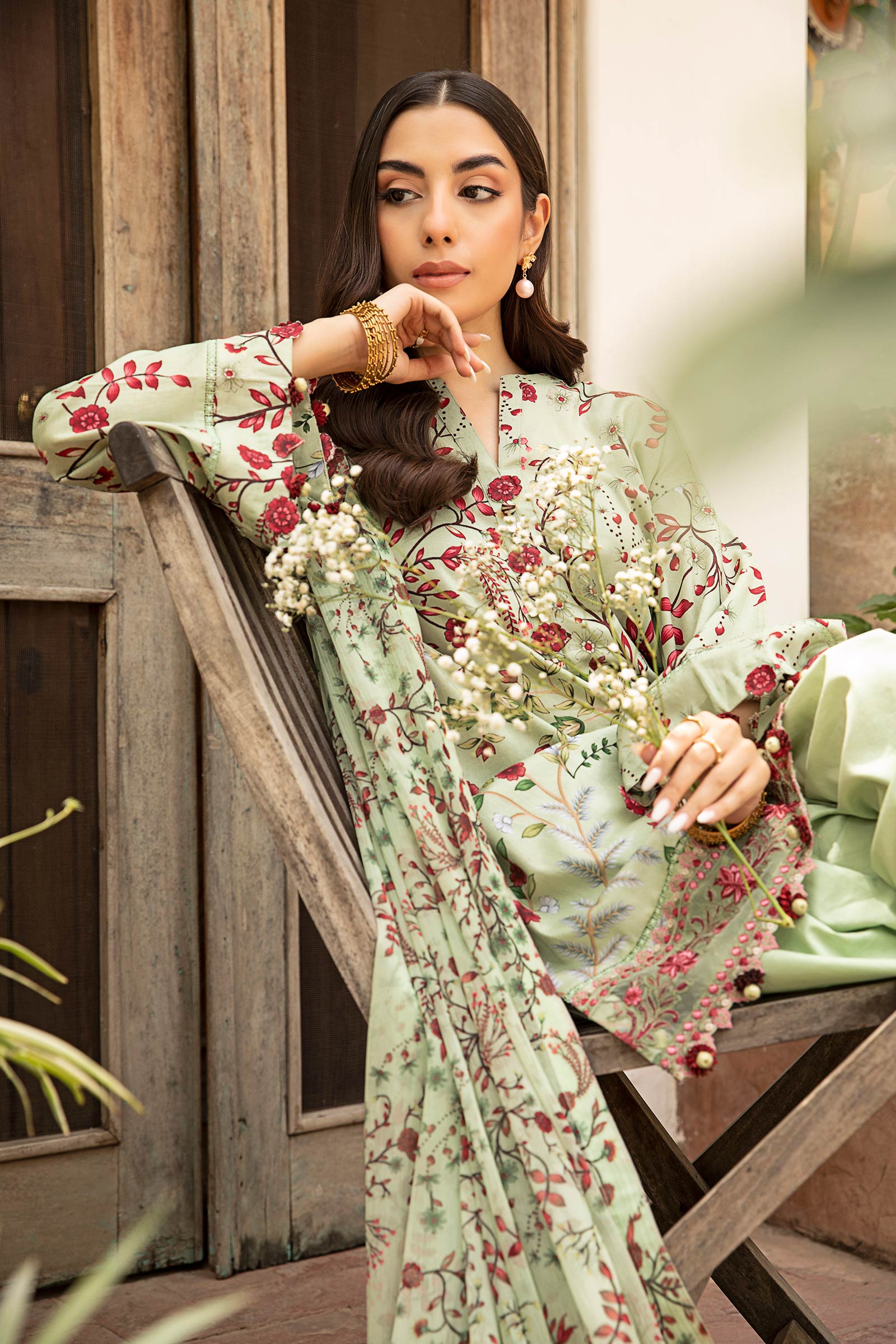 Maria B | Eid Basic Lawn | MB-CUS25-912B - House Of Hania