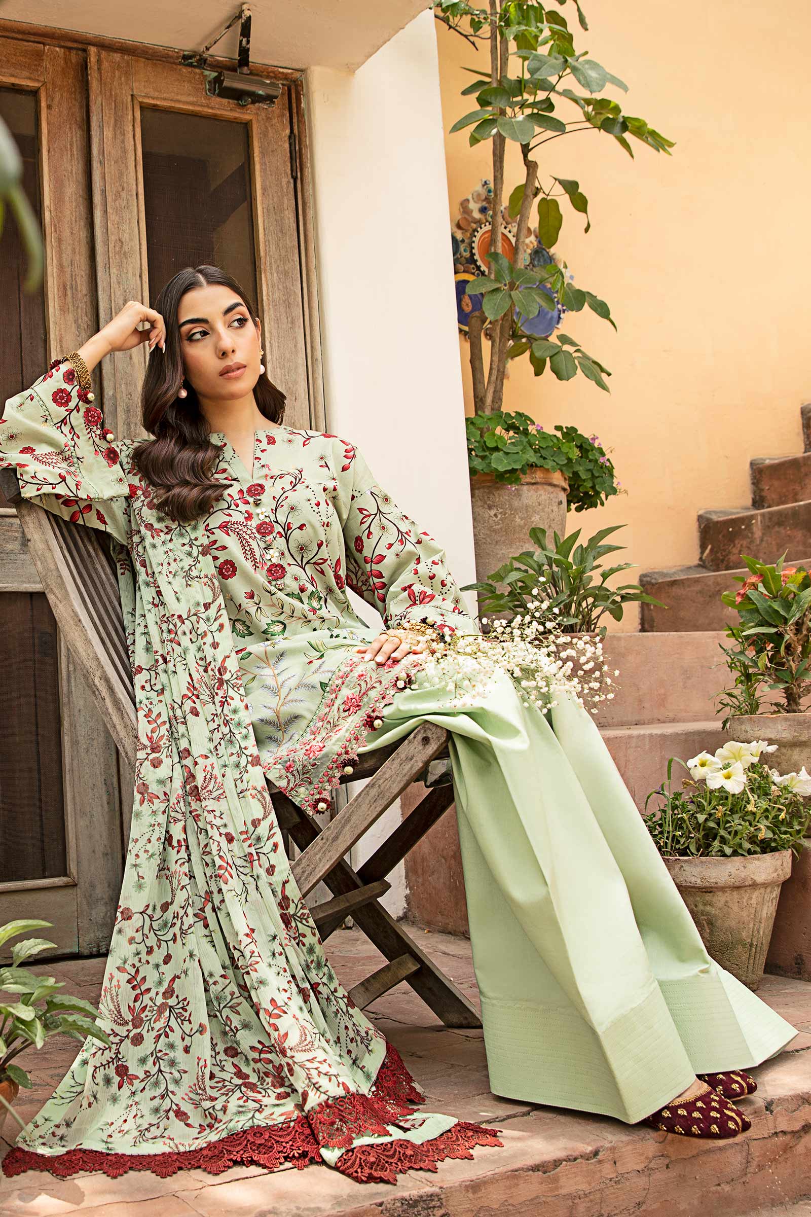 Maria B | Eid Basic Lawn | MB-CUS25-912B - House Of Hania