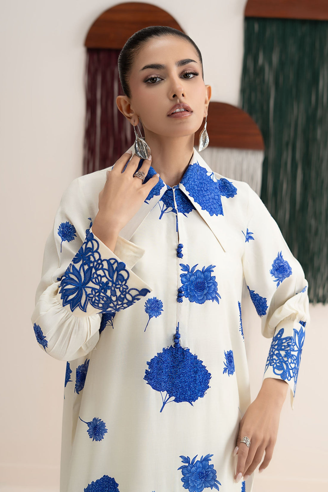 Maria B | Eid Collection 26 | 2 Piece Embroidered Raw Silk Suit - House Of Hania
