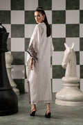 Maria B | Eid Collection 26 | 2 Piece Embroidered Striped Cotton Suit - House Of Hania