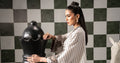 Maria B | Eid Collection 26 | 2 Piece Embroidered Striped Cotton Suit - House Of Hania