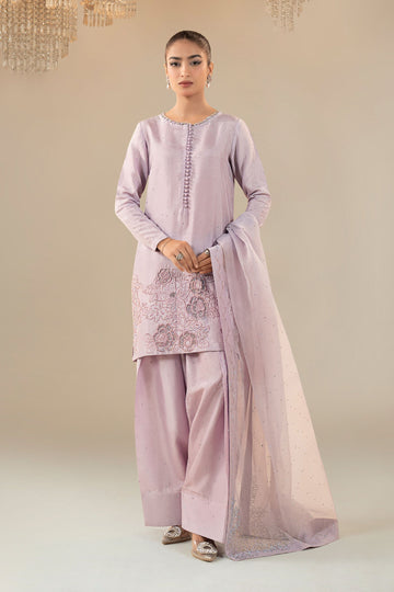 Maria B | Eid Collection 26 | 3 Piece Embellished Raw Silk Suit - House Of Hania