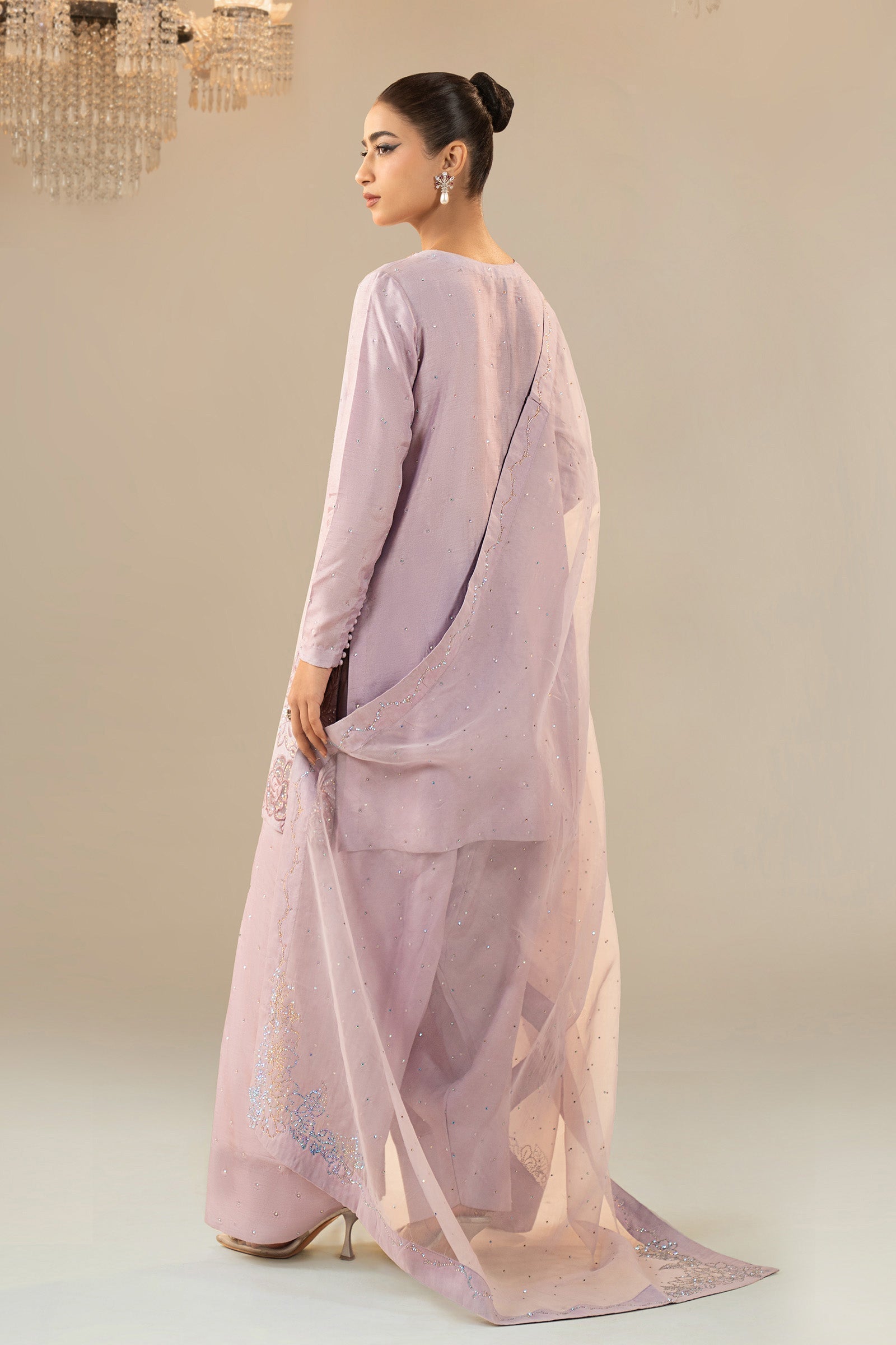 Maria B | Eid Collection 26 | 3 Piece Embellished Raw Silk Suit - House Of Hania